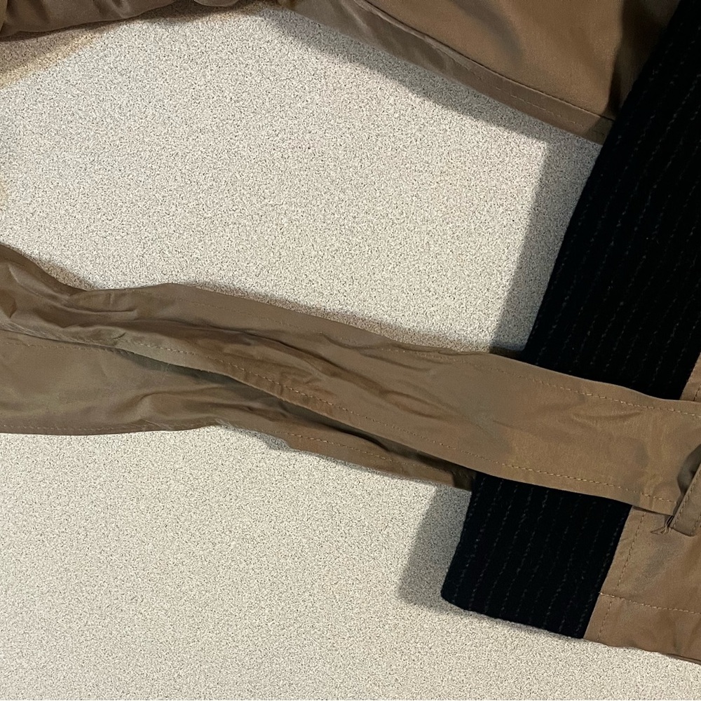 Zara Mixed Media Tan/Navy 2 Tone Trenchcoat Size Large - Picture 9 of 9